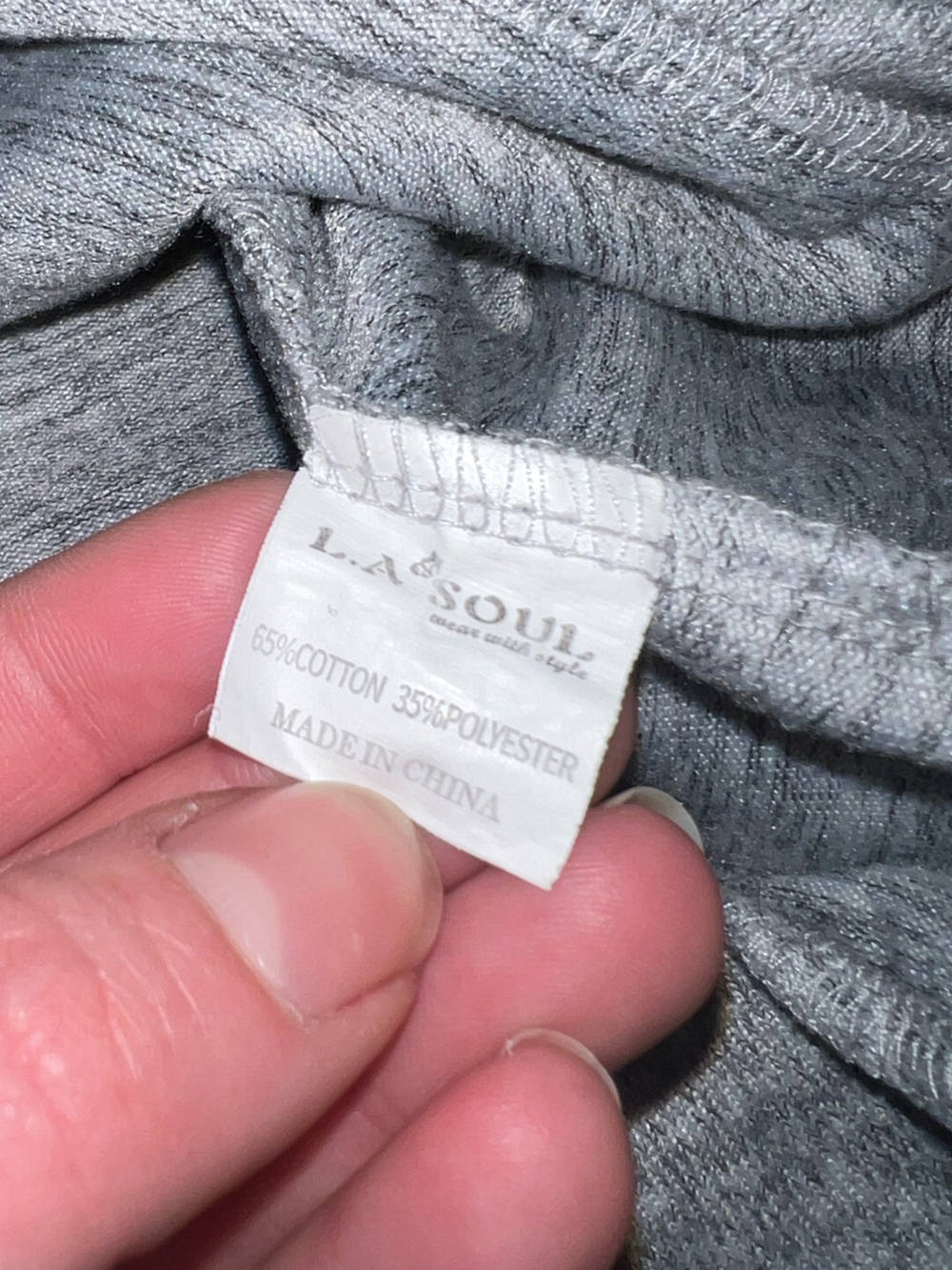 LA Soul Gray & Black Paw Print Long Sleeve Hooded Pullover Sweatshirt Size L - Picture 8 of 9